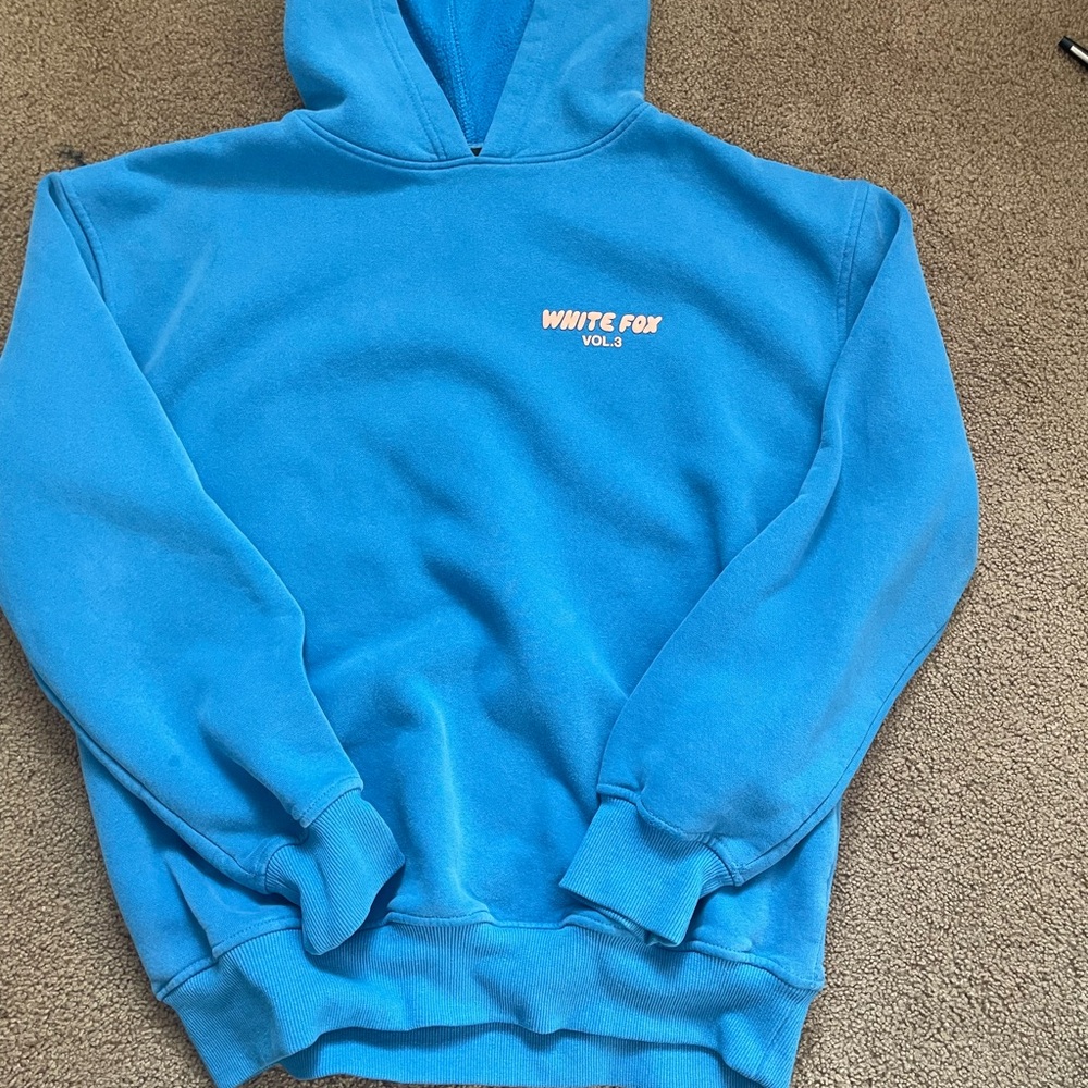 White Fox Blue Hoodie